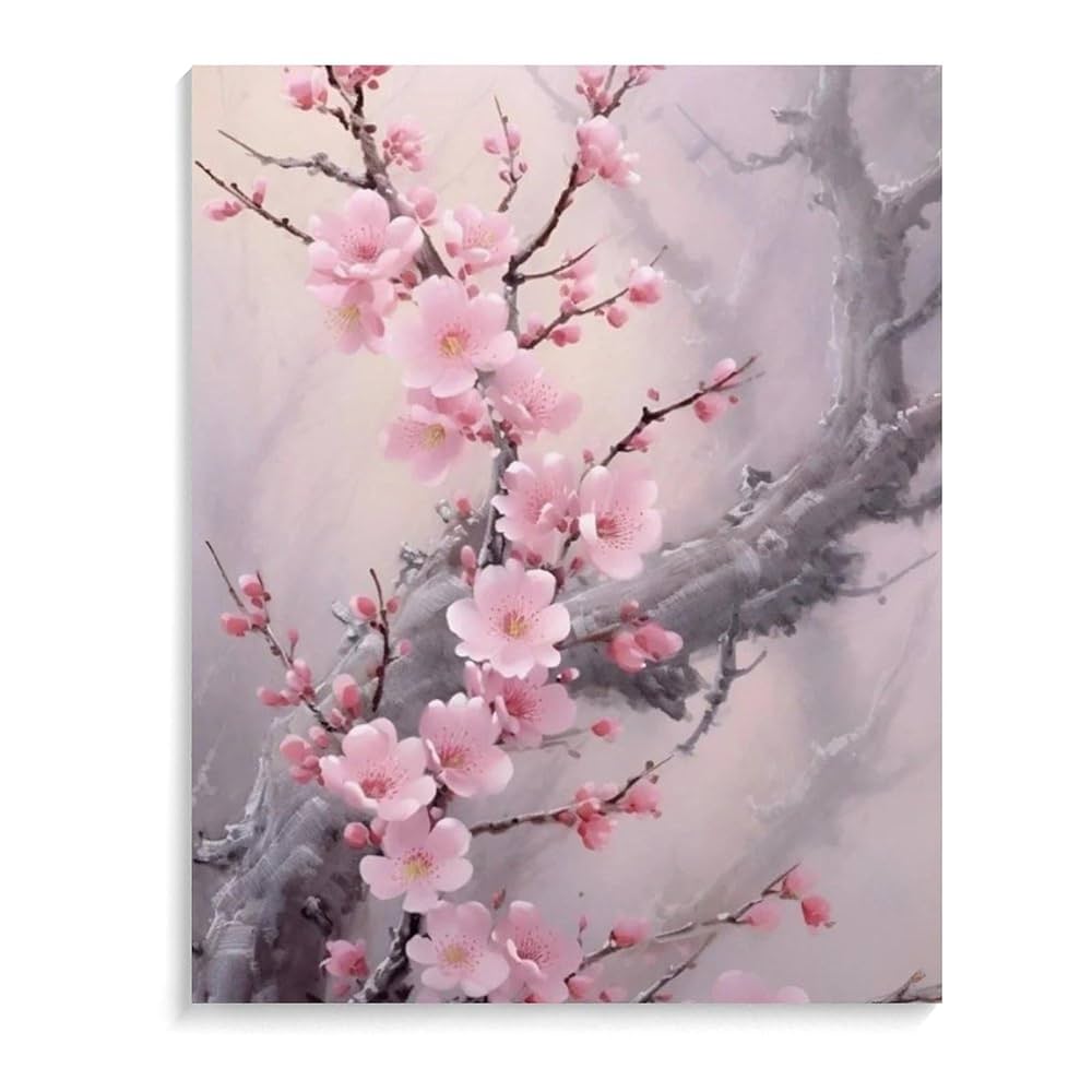 油絵 梅の花 Amazon | 咲く梅の花 数字キットによる絵画 数字油絵 自然な調和